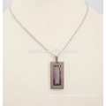 Classic Stainless Steel Rectangle Pendant Fashion Men Necklace